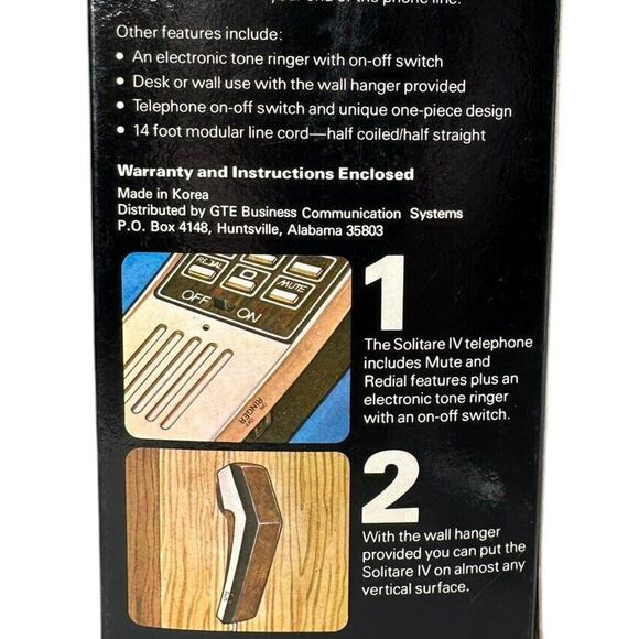 GTE Solitare IV Push Button Telephone Wood Grain Landline Vintage Retro in Box - Picture 8 of 15